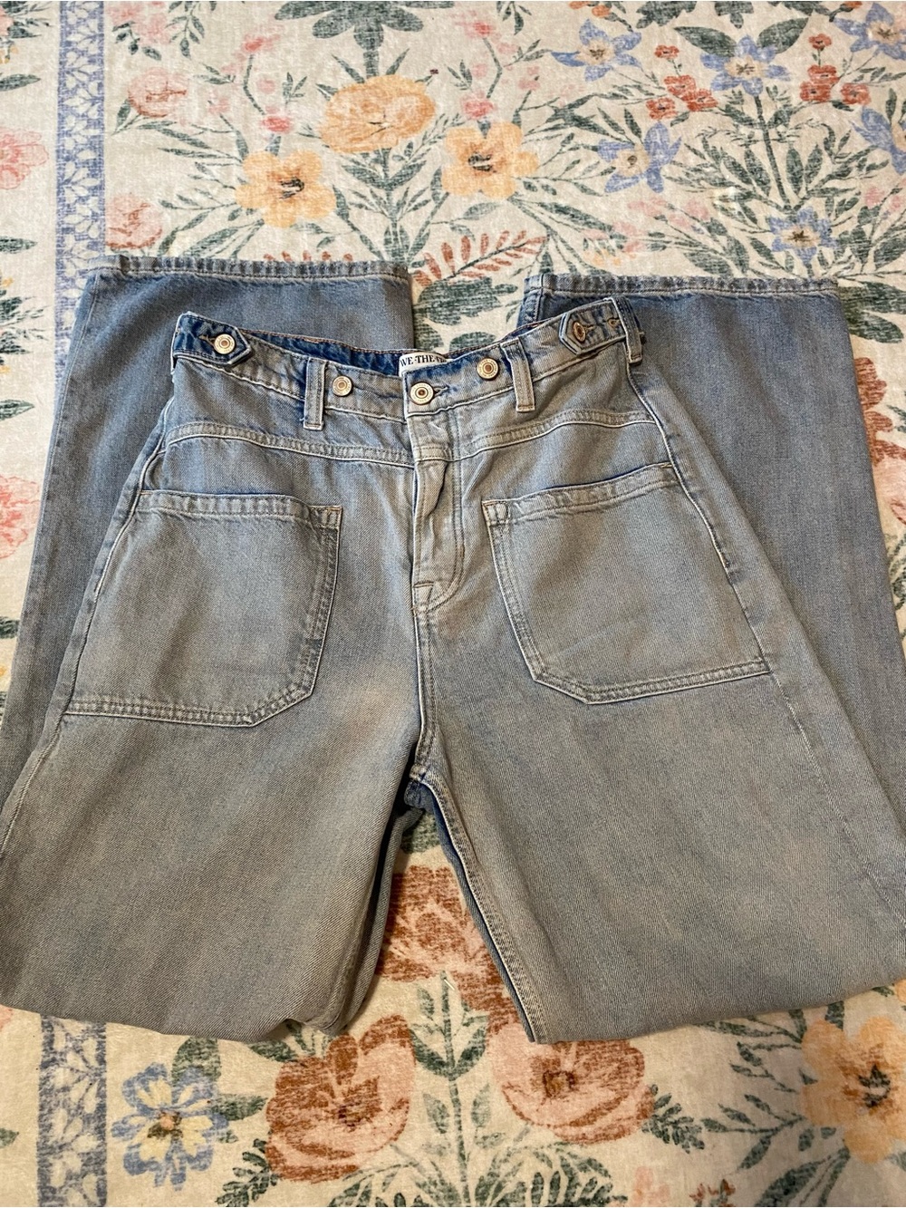 Free People Palmer Cuffed Jean Light/Medium Wash - Picture 4 of 12